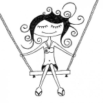 Dibujo para colorear Dibujo De Chica En Columpio Para Pintar Y Colorear Nina Columpiandose