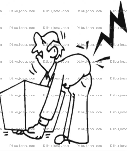 Dibujo para colorear Dolor De Espalda Para Pintar Y Colorear Dolor Lumbar Por Estibar Cajas Y Objetos Pesados De Forma Incorrecta