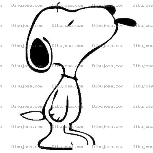 Dibujo para colorear Dibujo De Snoopy Sacando La Lengua Para Pintar Y Colorear Snupi