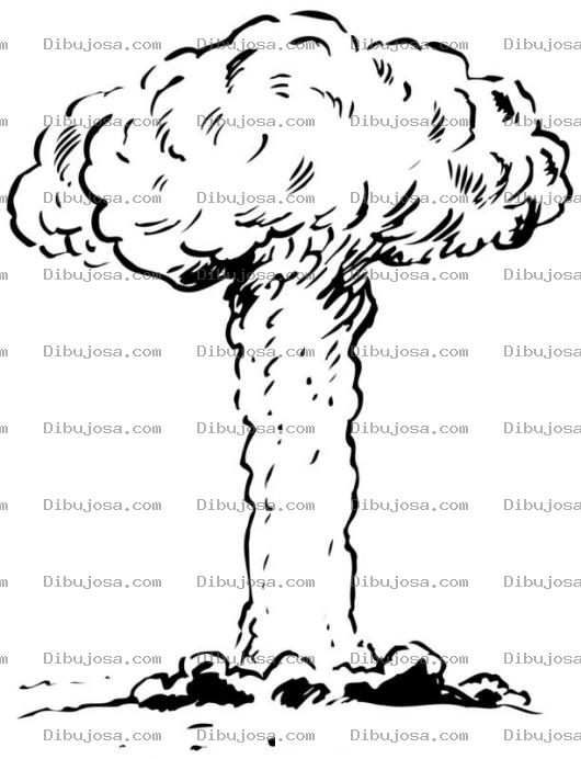 Dibujo para colorear Dibujo De Bomba Atomica De Iroshima Y Nagasaki Para Pintar Y Colorear Bombaso Con Estela De Humo