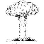 Dibujo para colorear Dibujo De Bomba Atomica De Iroshima Y Nagasaki Para Pintar Y Colorear Bombaso Con Estela De Humo