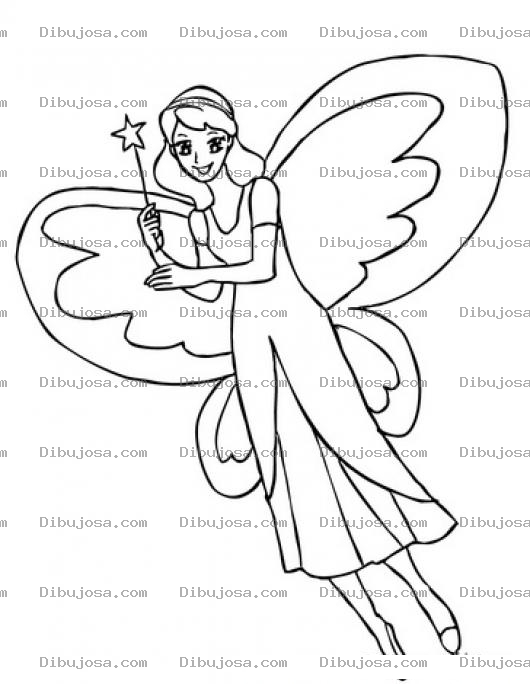Dibujo para colorear Dibujo De Princesa Mariposa Para Pintar Y Colorear Princesamariposa