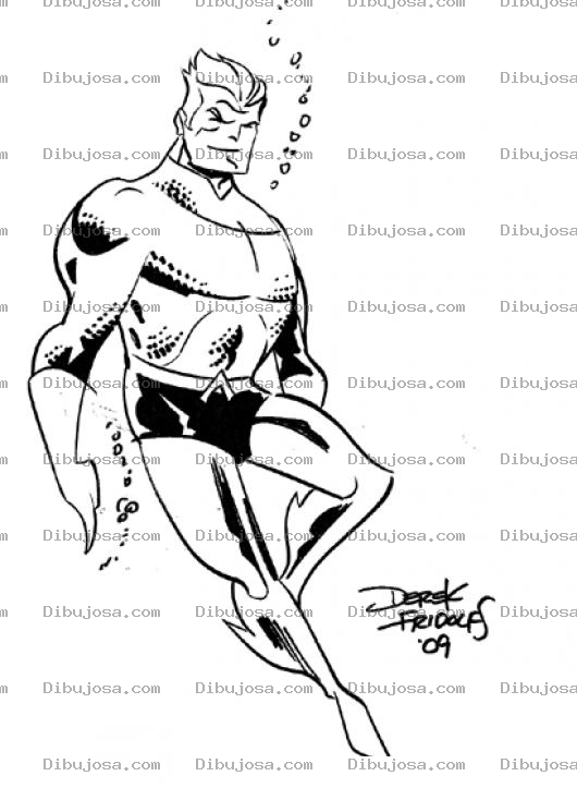 Dibujo para colorear Dibujo De Acuaman Para Pintar Y Colorear A Aquaman Bajo El Agua