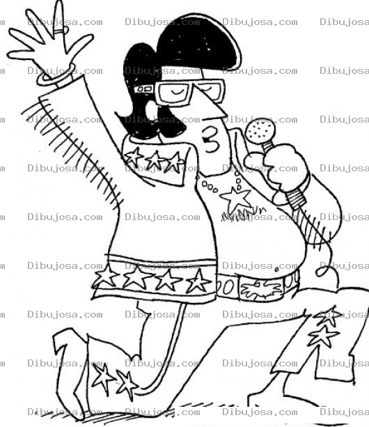 Dibujo para colorear Dibujo De Elvis Prestley Para Pintar Y Colorear A Elviselvis