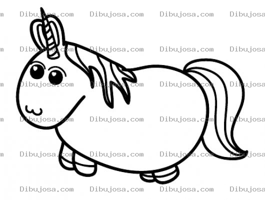 Dibujo para colorear Unicornio Obeso Para Pintar Y Colorear Dibujo De Pony Gordito