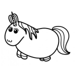 Dibujo para colorear Unicornio Obeso Para Pintar Y Colorear Dibujo De Pony Gordito