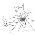 Dibujo para colorear El Gato Loco Para Pintar Y Colorear Un Gato Obeso Y Alocado
