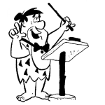 Dibujo para colorear Dibujo De Pedro Picapiedra Como Maestro De Orquesta Para Pintar Y Colorear
