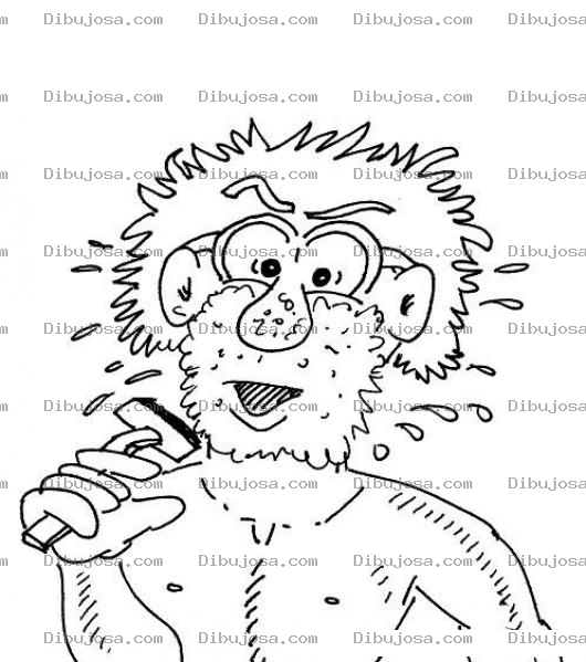 Dibujo para colorear Dibujo De Hombre Rasurandose Con Una Rasuradora Para Pintar Y Colorear