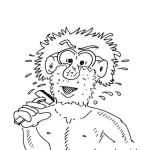 Dibujo para colorear Dibujo De Hombre Rasurandose Con Una Rasuradora Para Pintar Y Colorear