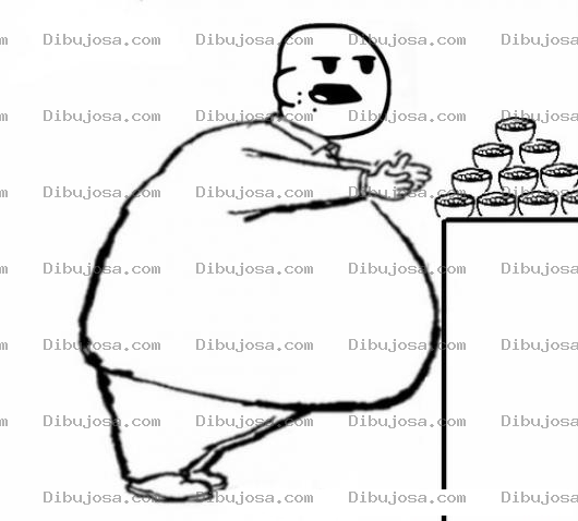 Dibujo para colorear Dibujo De Gordo Gloton Para Pintar Y Colorear Guaton Comelon