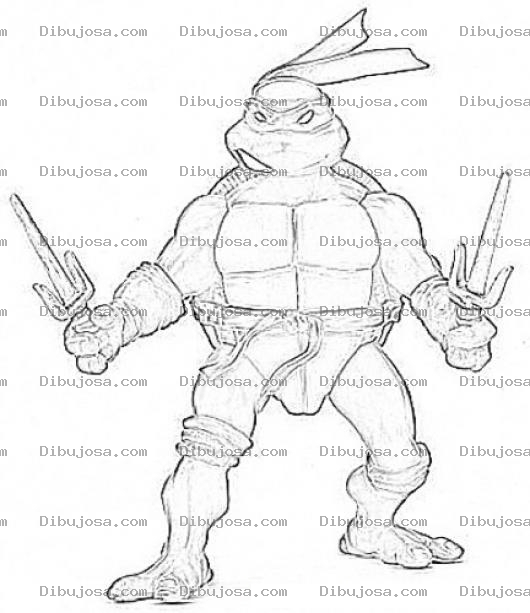 Dibujo para colorear Dibujo De Tortuga Ninja Para Pintar Y Colorear