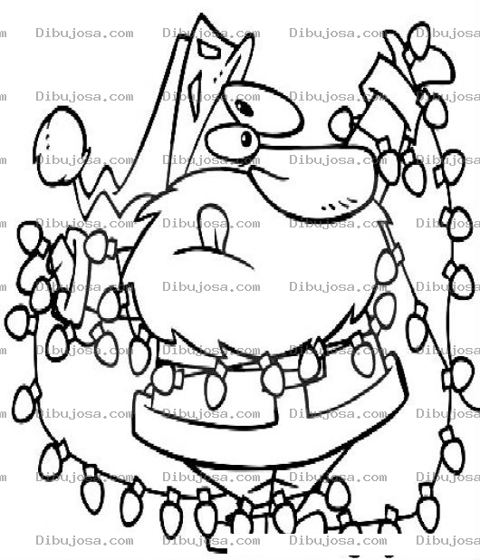 Dibujo para colorear Luces De Navidad Dibujo De Santa Claus Con Lucecitas De Navidad Para Pintar Y Colorear