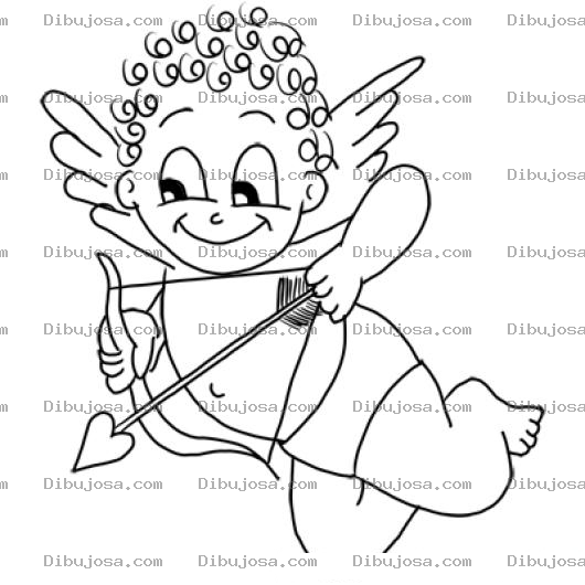 Dibujo para colorear Dibujo De Cupido Colocho Y Morocho Para Pintar Y Colorear