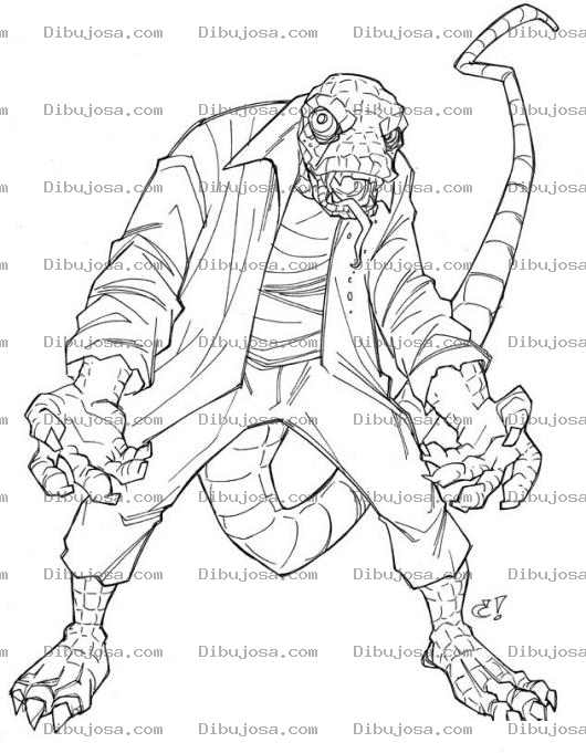 Dibujo para colorear Hombre Lagartija Para Pintar Y Colorear