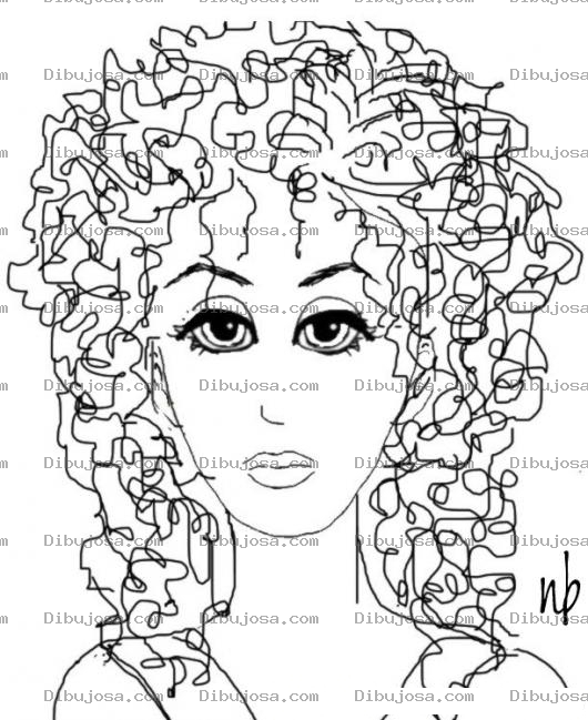 Dibujo para colorear Dibujo De Mujer Colocha Para Pintar Y Colorear