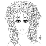 Dibujo para colorear Dibujo De Mujer Colocha Para Pintar Y Colorear