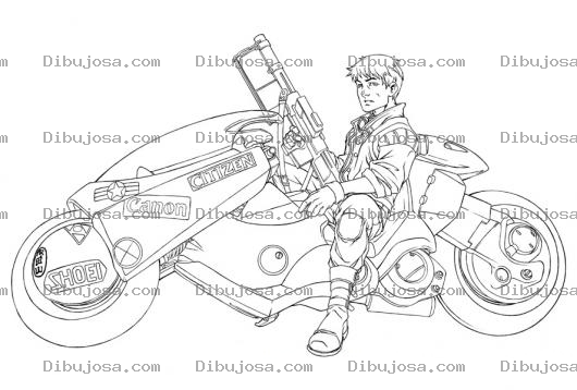 Dibujo para colorear Super Moto Para Pintar Y Colorear Dibujo De Motona Del Futuro
