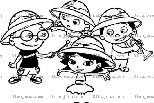 Dibujo para colorear Ninos Exploradores Para Pintar Y Colorear
