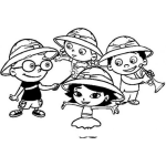 Dibujo para colorear Ninos Exploradores Para Pintar Y Colorear