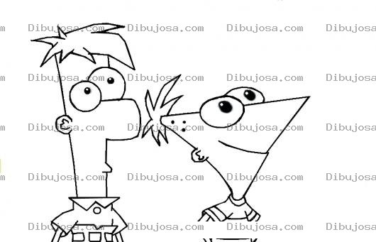Dibujo para colorear Fineasyfer Dibujo De Phineas Y Ferb Para Pintar Y Colorear A Finias Y Fer