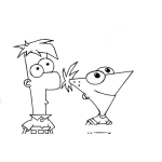 Dibujo para colorear Fineasyfer Dibujo De Phineas Y Ferb Para Pintar Y Colorear A Finias Y Fer
