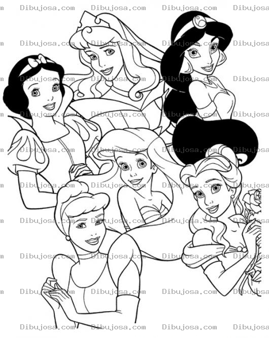Dibujo para colorear Todas Las Princesas Para Pintar Y Colorear Dibujo De Todaslasprincesitas