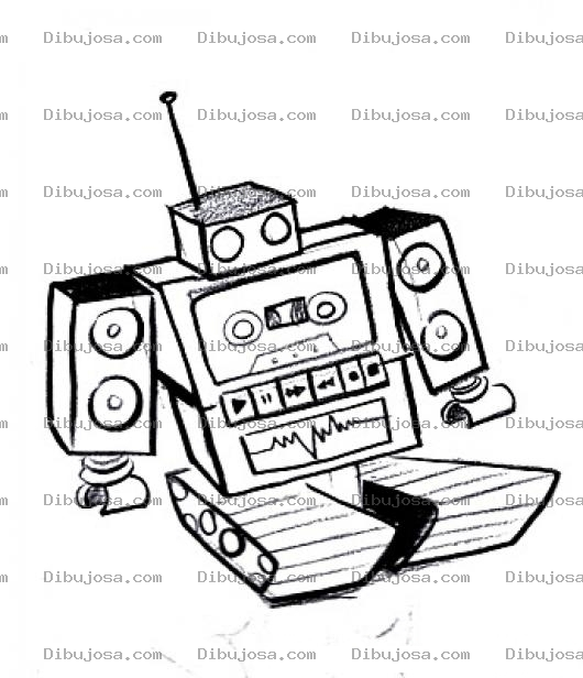Dibujo para colorear Dibujo De Robot Con Patas De Oruga Para Pintar Y Colorear
