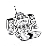 Dibujo para colorear Dibujo De Robot Con Patas De Oruga Para Pintar Y Colorear