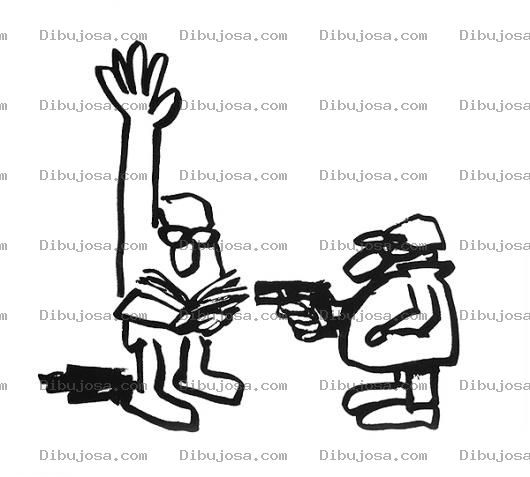 Dibujo para colorear Dibujo De Asalto A Un Lector Para Pintar Y Colorear