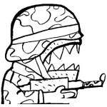 Dibujo para colorear Dibujo De Soldado Rabioso Para Pintar Y Colorear