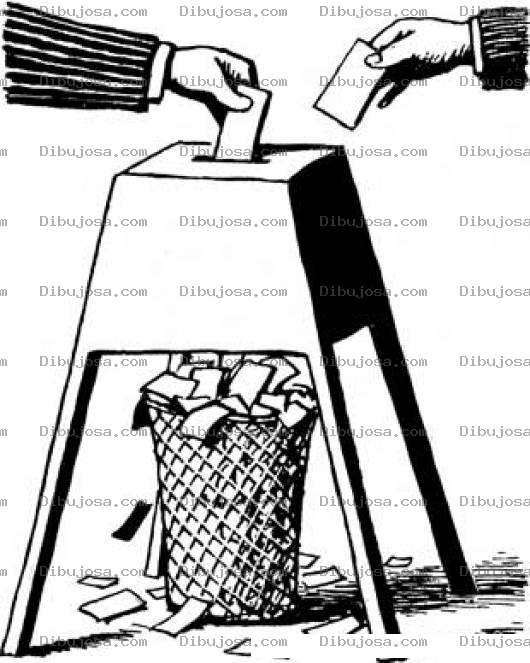 Dibujo para colorear Voto Tirado A La Basura Para Pintar Y Colorear