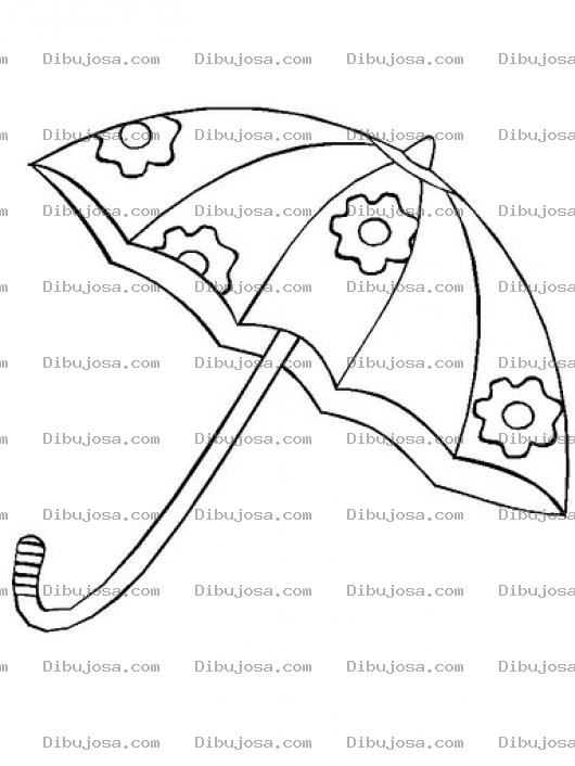 Dibujo para colorear Sombrilla De Floresitas Para Pintar Y Colorear
