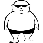 Dibujo para colorear Dibujo De Viejo Gordo Pelon En Calzoneta Y Lentes De Sol Para Pintar Y Colorear Calvo Guaton