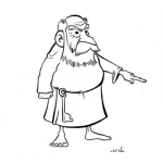 Dibujo para colorear Dibujo De San Pedro Enojado Con La Llave De Las Puertas Del Cielo Para Pintar Y Colorear
