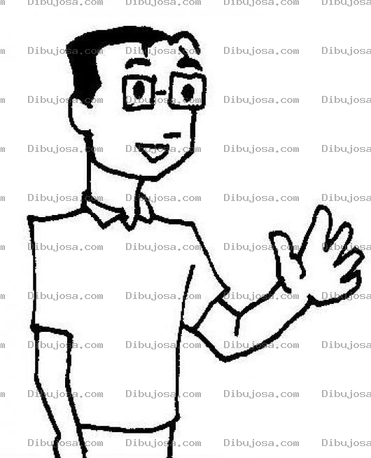 Dibujo para colorear Dibujo De Nerdo Saludando Para Pintar Y Colorear