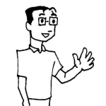 Dibujo para colorear Dibujo De Nerdo Saludando Para Pintar Y Colorear