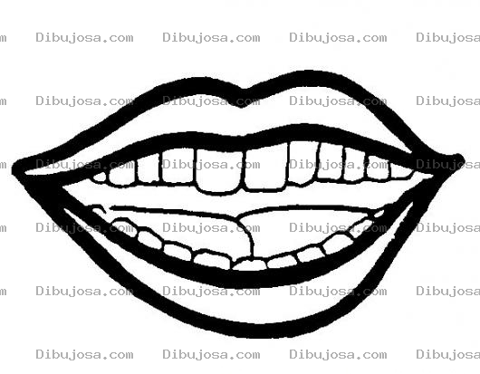 Dibujo para colorear Dibujo De Boca Con Dientes Para Pintar Y Colorear Una Sonrisa De Mujer