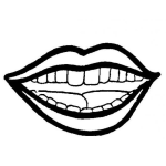 Dibujo para colorear Dibujo De Boca Con Dientes Para Pintar Y Colorear Una Sonrisa De Mujer