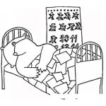 Dibujo para colorear Dibujo De Oso Durmiendo En Cama Para Pintar Y Colorear Oso Hibernador