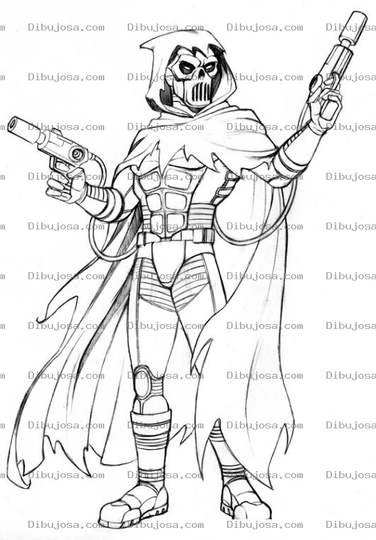Dibujo para colorear Dibujo De La Muerte Armada Para Pintar Y Colorear