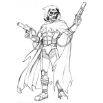 Dibujo para colorear Dibujo De La Muerte Armada Para Pintar Y Colorear