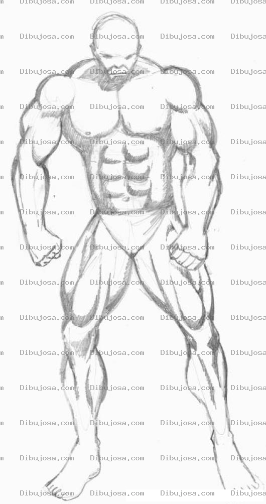 Dibujo para colorear Dibujo De Pelon Musculoso Para Pintar Y Colorear
