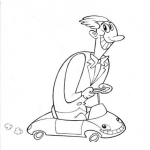 Dibujo para colorear Dibujo De Hombre Grande En Carro Chiquito Para Pintar Y Colorear