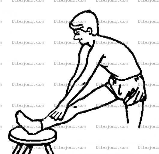 Dibujo para colorear Dibujo De Estiramiento De Pierna Para Pintar Y Colorear