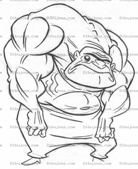 Dibujo para colorear Hombre Cuerpo De Sapo Para Pintar Y Colorear