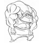 Dibujo para colorear Hombre Cuerpo De Sapo Para Pintar Y Colorear