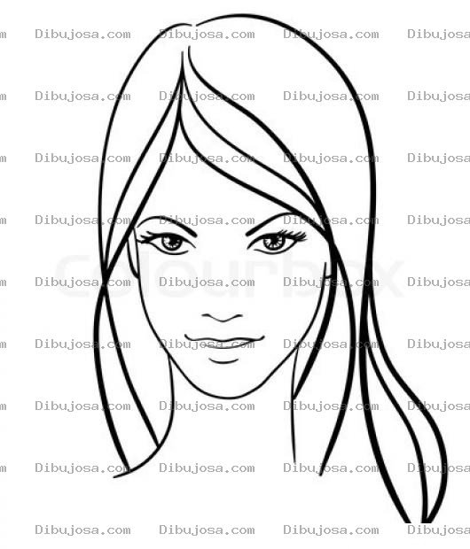 Dibujo para colorear Cara De Mujer Bonita Para Pintar Y Colorear