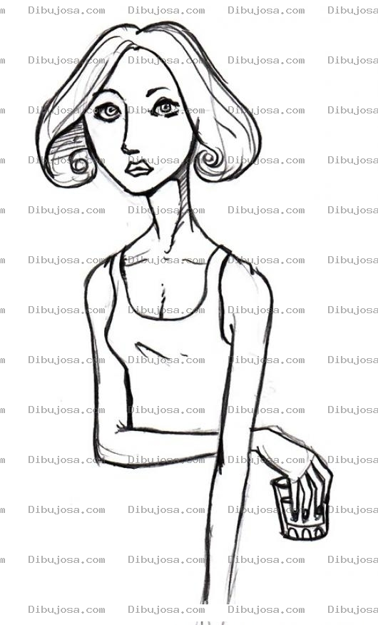 Dibujo para colorear Dibujo De Muer Bulimica Y Bebedora Para Pintar Y Colorear