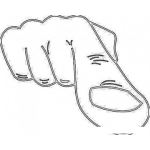 Dibujo para colorear Dibujo De Dedo Apuntador Para Pintar Y Colorear